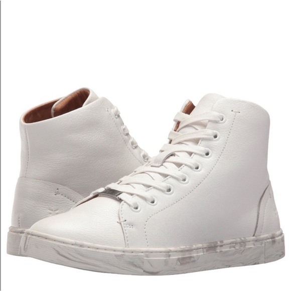 Frye Ivy High Top White Gray
MARBLE soles RARE Designer Sneakers sz 8.5 used - Picture 1 of 9
